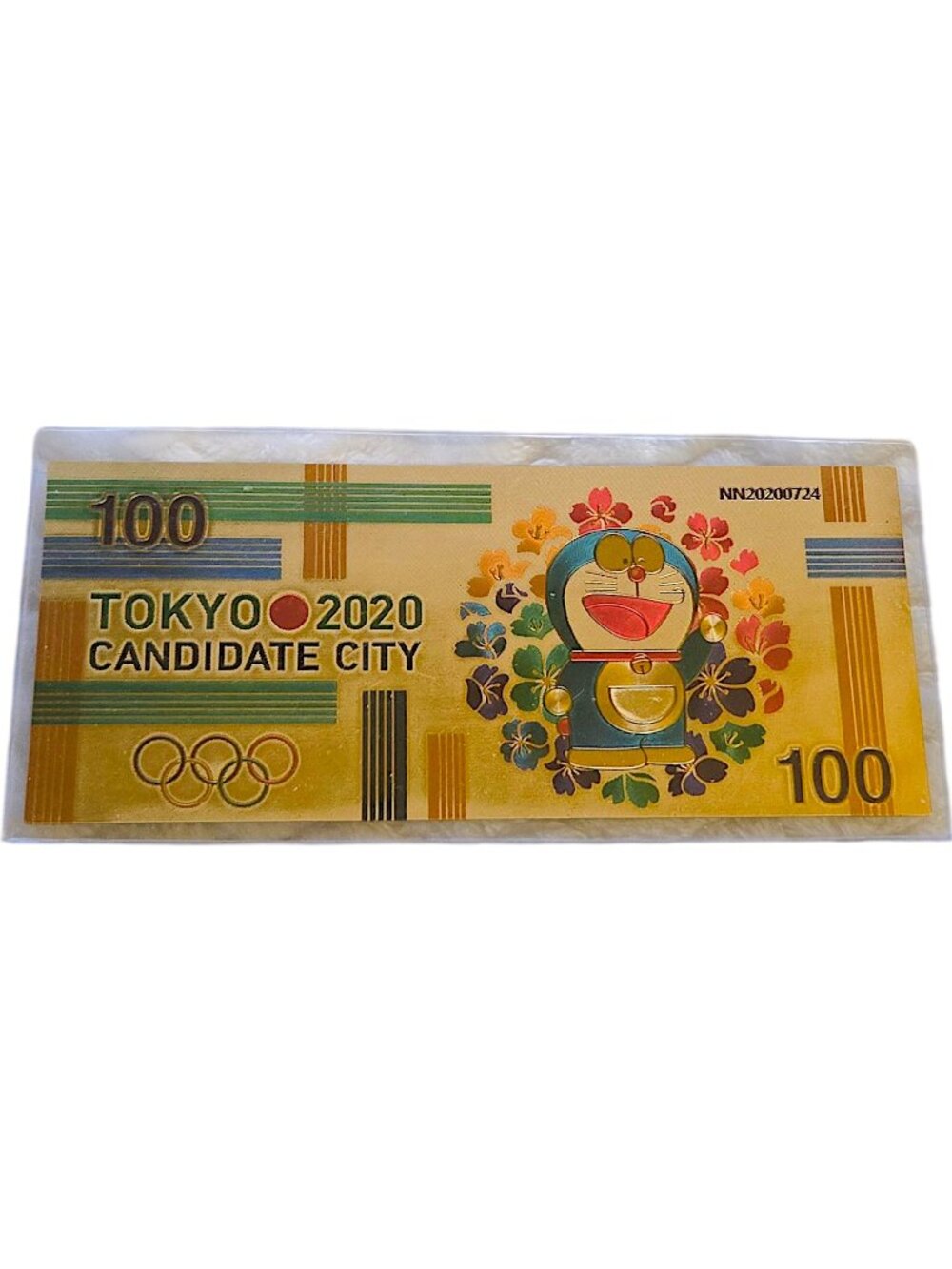 Doraemon Tokyo Olympic 2020 Japan Banknote 100 Yen Gold Acc with Protector